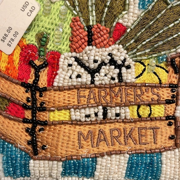 Anthropologie Striped Beaded Pouch: Garden Party Edition - Picture 4 of 4